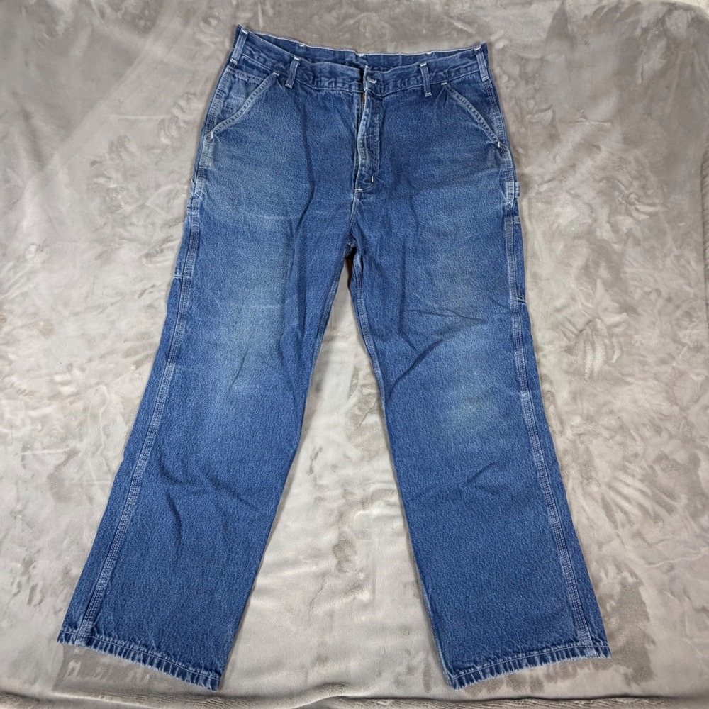 Carhartt Loose Original Fit Carpenter Jeans Blue Denim 40 x 30 B13-DST